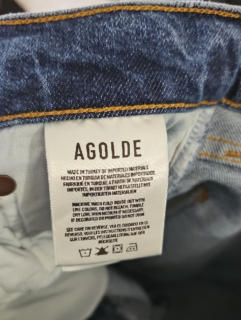 Agolde Blue Kye Mid Rise Straight Crop Ankle Jeans In Mirage Womens 23 - Picture 9 of 11